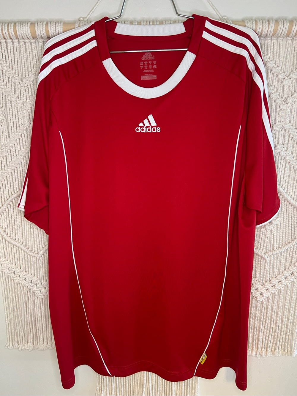 adidas Men’s Red Soccer Jersey with White Accents